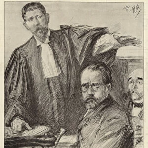 The Dreyfus Affair, the Trial of M Zola in the Assize Court, Paris (litho)