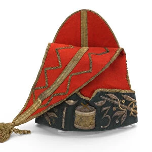 Drummers mitre cap, 13th Regiment of Dragoons, 1751 (fabric)