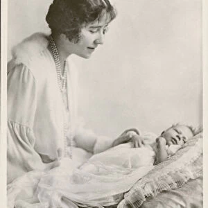 The Duchess of York and baby Queen Elizabeth, 1926 (b / w photo)