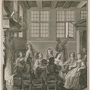 The Duke and Duchess of Newcastle and their family (engraving)