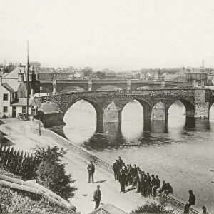 Dumfries: Old and New Bridges (b / w photo)