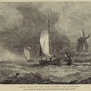 Dutch Boats on the Ms, running for Rotterdam (engraving)