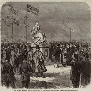Earl de Grey and Ripon at Hull, Inauguration of the Statue of Her Majesty in the Peoples Park (engraving)
