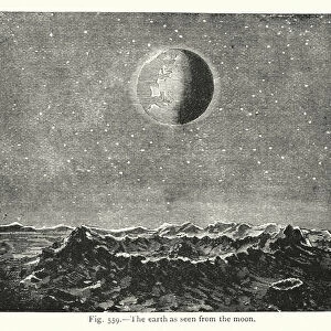 The earth as seen from the moon (engraving)
