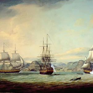 East Indiaman Ceres off St Helena, 1788 (oil on canvas)