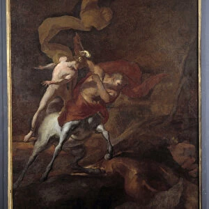 The education of Achilles by the Centaur Chiron (oil on canvas)