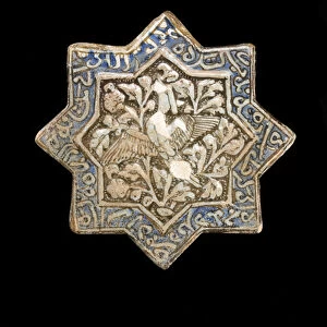 Eight-pointed star tile, Iran, Il-Khanid dynasty (ceramic)