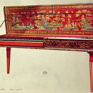 Eighteenth century clavichord (colour litho)