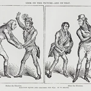 Before and after the election, 1830 (engraving)