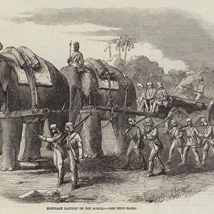Elephant Battery on the March (engraving)