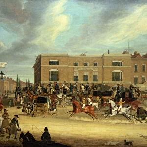 The Elephant and Castle on the Brighton Road, 1826 (oil on canvas)