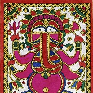 Elephant headed god Ganesh (oil on cloth)