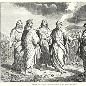 Elisha prophesying before Jehoshaphat and Two Other Kings (engraving)