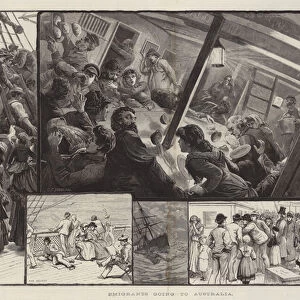 Emigrants going to Australia (engraving)