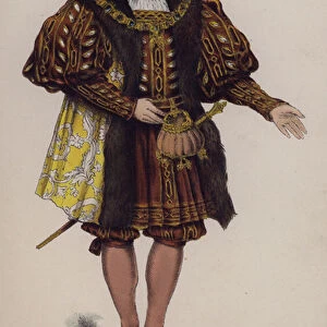 Emperor Maximilian, from Gotz von Berlichingen by Goethe (colour litho)