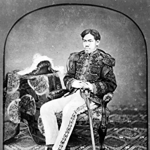 Emperor Meiji of Japan, c. 1878-9 (b / w photo)