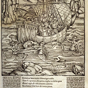 Eneide de Virgil (70 BC-19 BC), the Trojan heros Enee and his companions cross a sea full