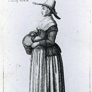 English Country Woman, 1643 (etching)