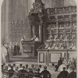 Enthronement of the Bishop of London in the Choir of St Pauls Cathedral, 4 December 1856 (engraving)