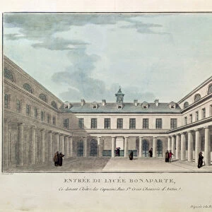 Entrance to the Lycee Condorcet, engraved by Janinet (engraving)
