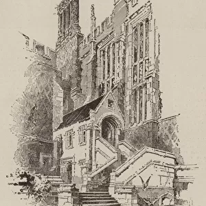 Entrance Porch to the Library, Lincolns Inn (engraving)