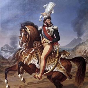 Equestrian portrait of Joachim Murat (1767-1815) King of Naples to Naples with view
