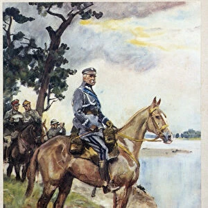 Equestrian portrait of Marechal Jozef (Joseph) Klemens Pilsudski (1867-1935