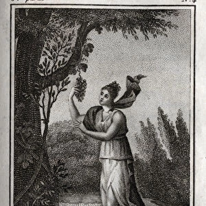 Erigo and Bacchus, Engraving of 1819 in "Lettres a Emilie sur la mythologie"