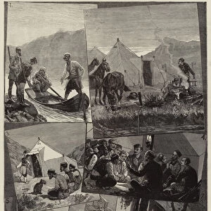 The European Demonstration on the Adriatic Coast, camping out in Montenegro (engraving)