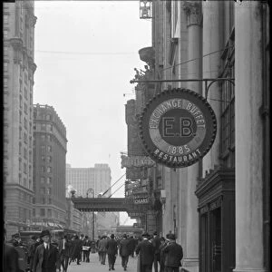 Exchange Buffet sign at 220 W. 42nd Street, New York City, May 2, 1916 (b / w photo)