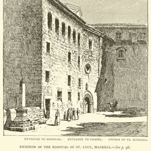 Exterior of the Hospital of St Lucy, Manresa (engraving)