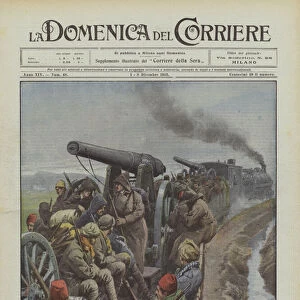 The extreme effort to save Constantinople, sending troops and material to the line of Cyatalgia (colour litho)