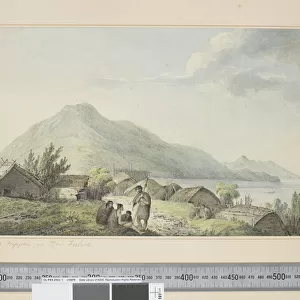 F. 2 The Inside of a Hippah, in New Zeeland sic, c. 1773-84 (w / c & print engravings)
