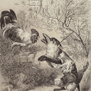 The Fables of Aesop: The Cock and the Fox (litho)