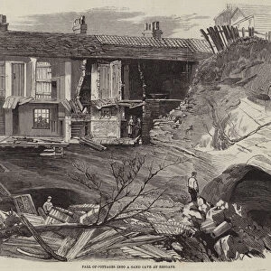 Fall of Cottages into a Sand Cave at Reigate (engraving)