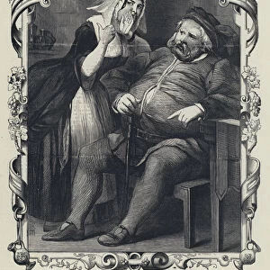 Falstaff and Dame Quickly, Merry Wives of Windsor, Act ii, Scene 2 (engraving)