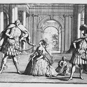 Farinelli, Cuzzoni and Senesino in Handels Flavio, c. 1728 (etching)