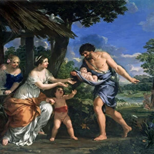 Faustulus entrusting Romulus and Remus to his wife Acca Larentia, c. 1643 (oil on canvas)