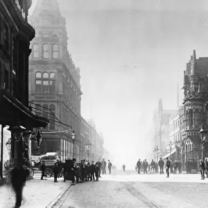 Fawcett Street looking south from Bridge Street, Sunderland, c. 1890 (b / w photo)