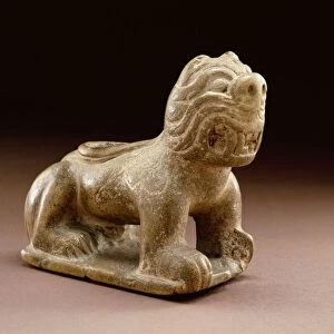 Feline effigy pipe, 1200-1500 (stone)
