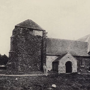 Felixstowe: The Old Parish Church, Old Felixstowe (b / w photo)