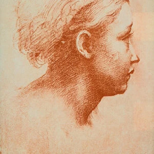 Female head in profile, drawing by Raphael. Gabinetto dei Disegni e delle Stampe, Uffizi, Florence