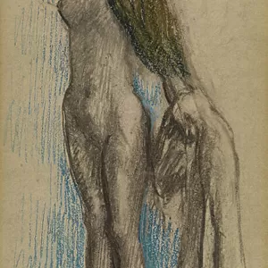 Femme se Coiffant, c. 1887-90 (charcoal and crayon on paper)