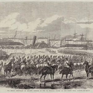 The Fenian Conspiracy in Ireland, landing of the 6th Dragoon Guards at the North Wall, Dublin (engraving)