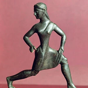 Figurine of a girl running, Sparta, 520-500 BC (bronze)
