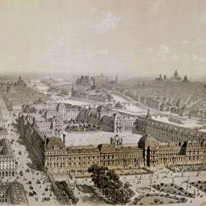 The Finished Louvre and the New Rue de Rivoli, engraved by Philippe Benoist (1813-c