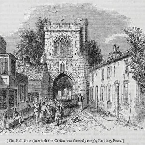 Fire-Bell Gate, in which the Curfew was formerly rung, Barking, Essex (engraving)