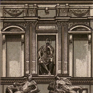 Firenze / Florence: Tomba di Lorenzo de Medici (litho)