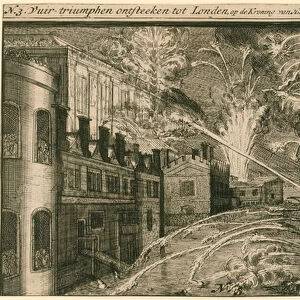 Fireworks for the coronation of William and Mary (engraving)