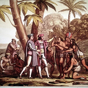 The first Indians who appeared to Christopher Columbus on his arrival in America